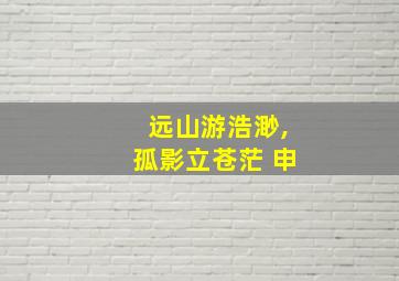 远山游浩渺,孤影立苍茫 申